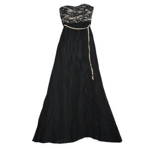 Jacaranda Dress Womens S Black Strapless Belted Chiffon Long Formal Gown